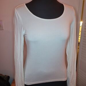 SHEIN Off-White Long Sleeve Tee